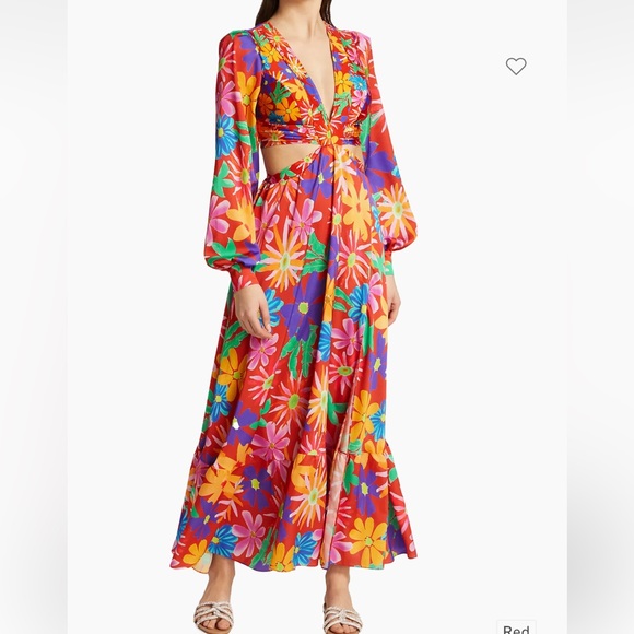 Patbo Red Floral Cutout Dress - Picture 5 of 6